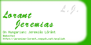 lorant jeremias business card