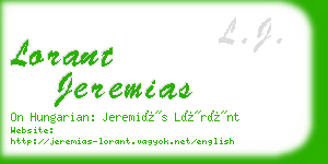 lorant jeremias business card